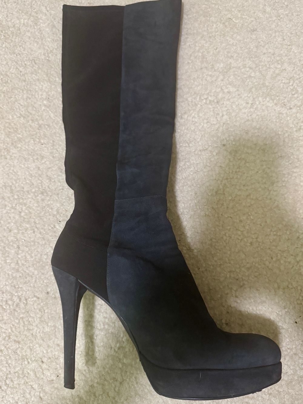 Stuart Weitzman Black Over-the-Knee Stiletto Platform Boot Size 10 M
